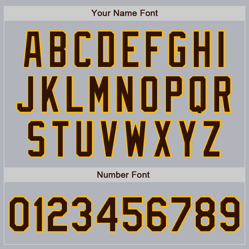 Custom Gray Brown-Gold Authentic Baseball Jersey
