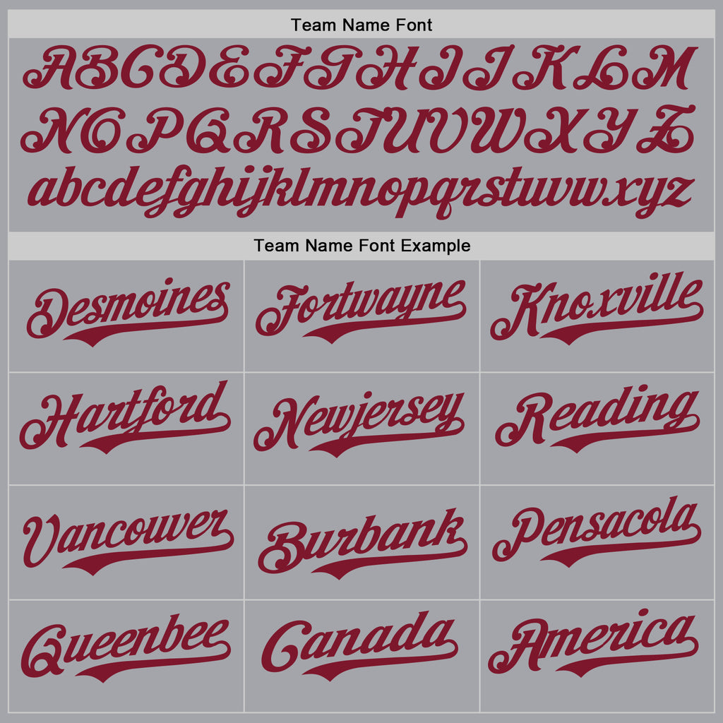 Custom Gray Crimson Authentic Baseball Jersey