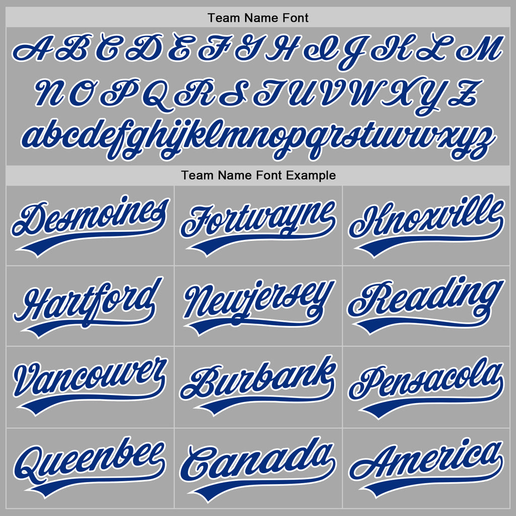 Custom Stitched Gray Royal-White Baseball Pullover Sweatshirt Hoodie