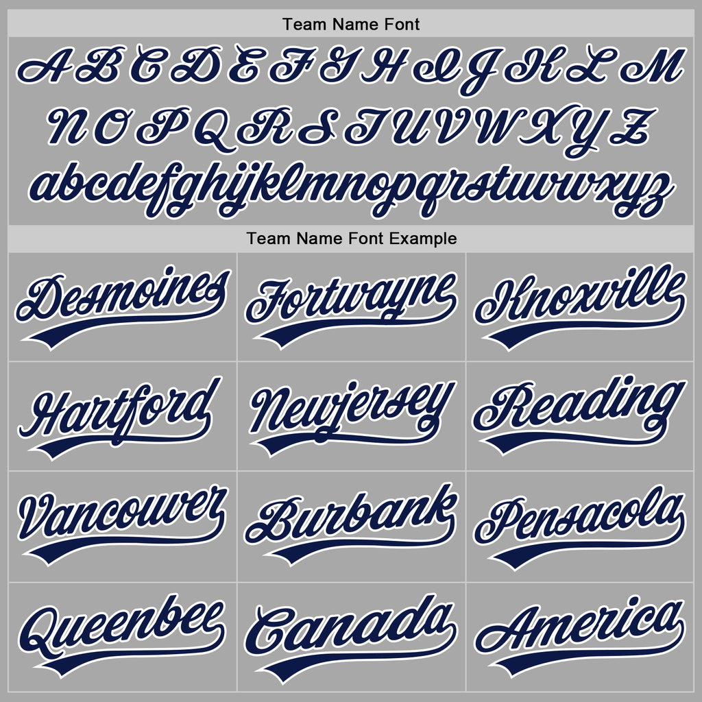 Custom Stitched Gray Navy-White Baseball Pullover Sweatshirt Hoodie