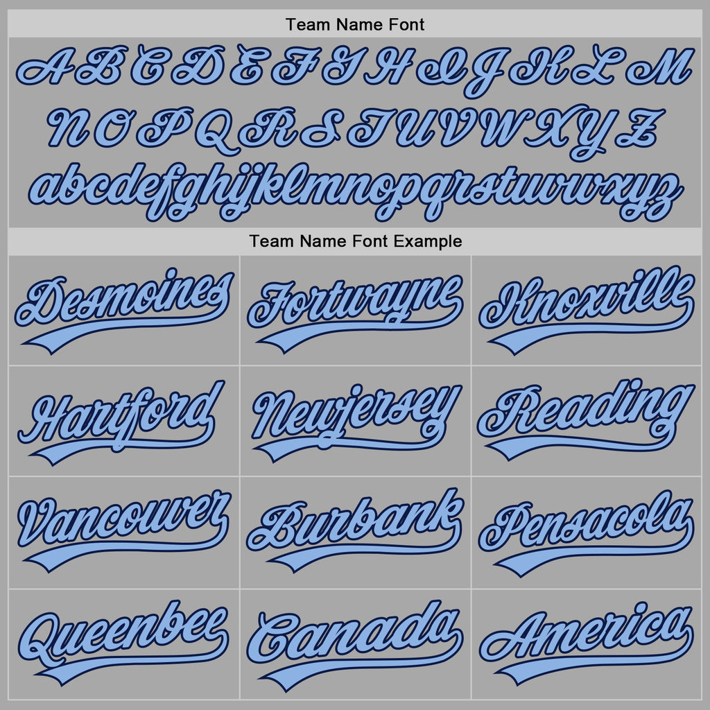 Custom Stitched Gray Light Blue-Navy Baseball Pullover Sweatshirt Hoodie