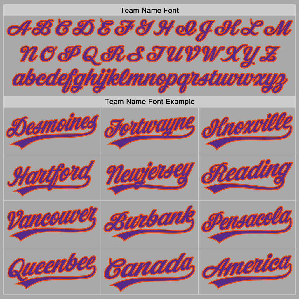 Custom Stitched Gray Purple-Orange Baseball Pullover Sweatshirt Hoodie