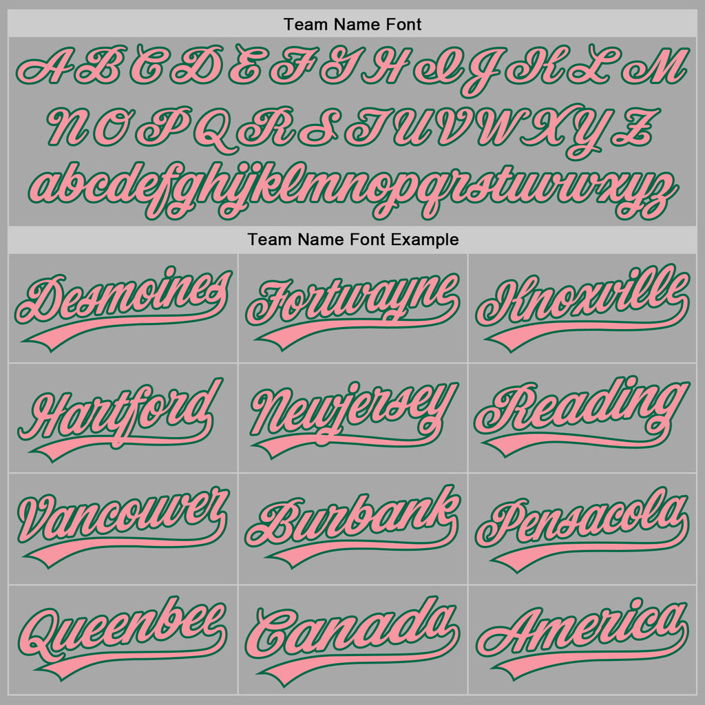 Custom Stitched Gray Medium Pink-Kelly Green Baseball Pullover Sweatshirt Hoodie