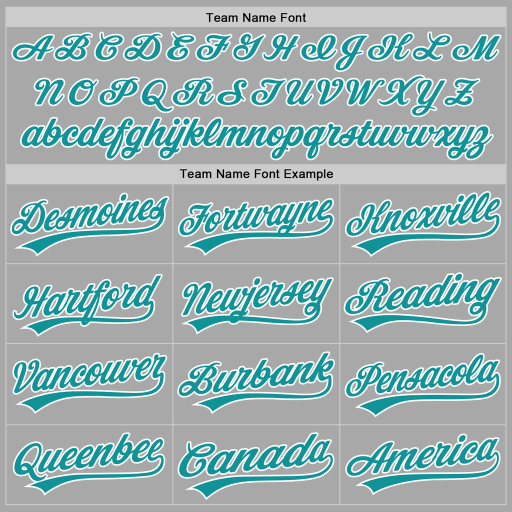 Custom Stitched Gray Teal-White Baseball Pullover Sweatshirt Hoodie