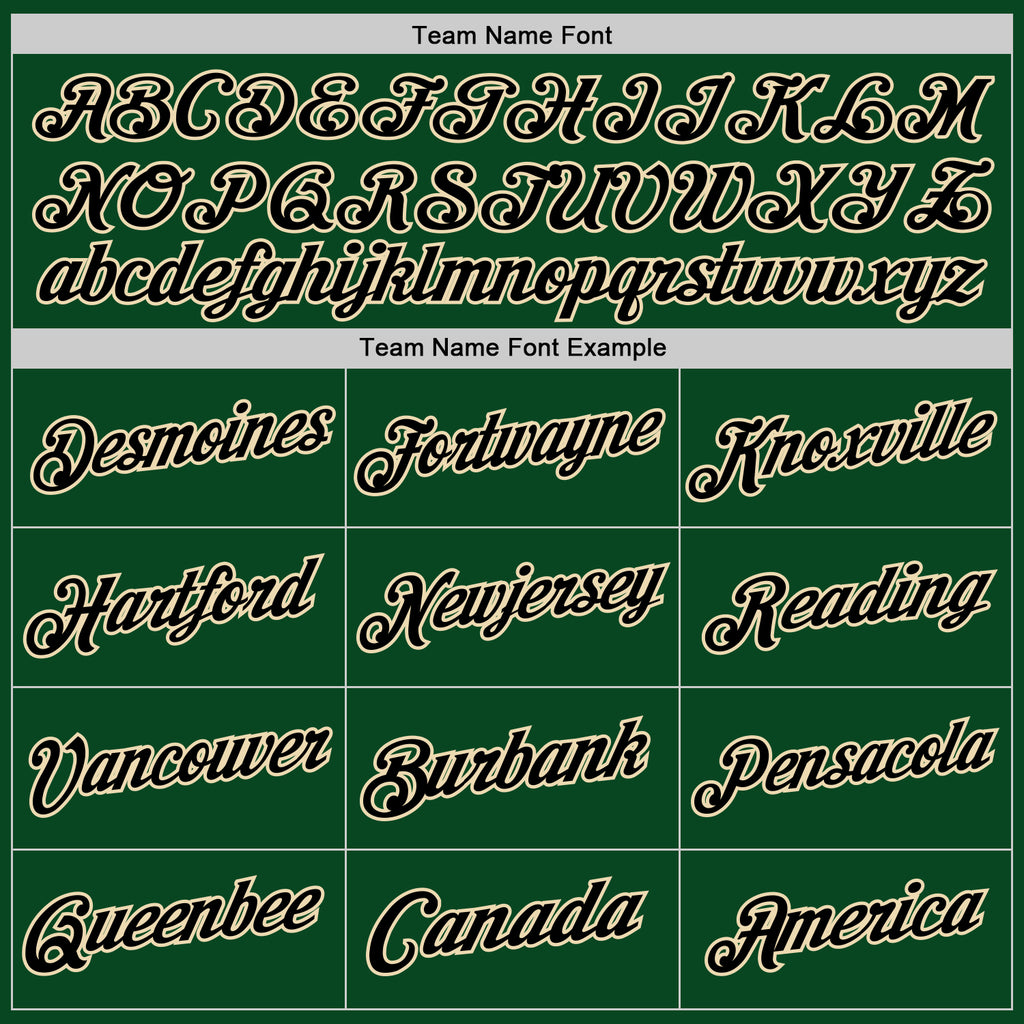 Custom Green Black-Cream Authentic Throwback Basketball Jersey