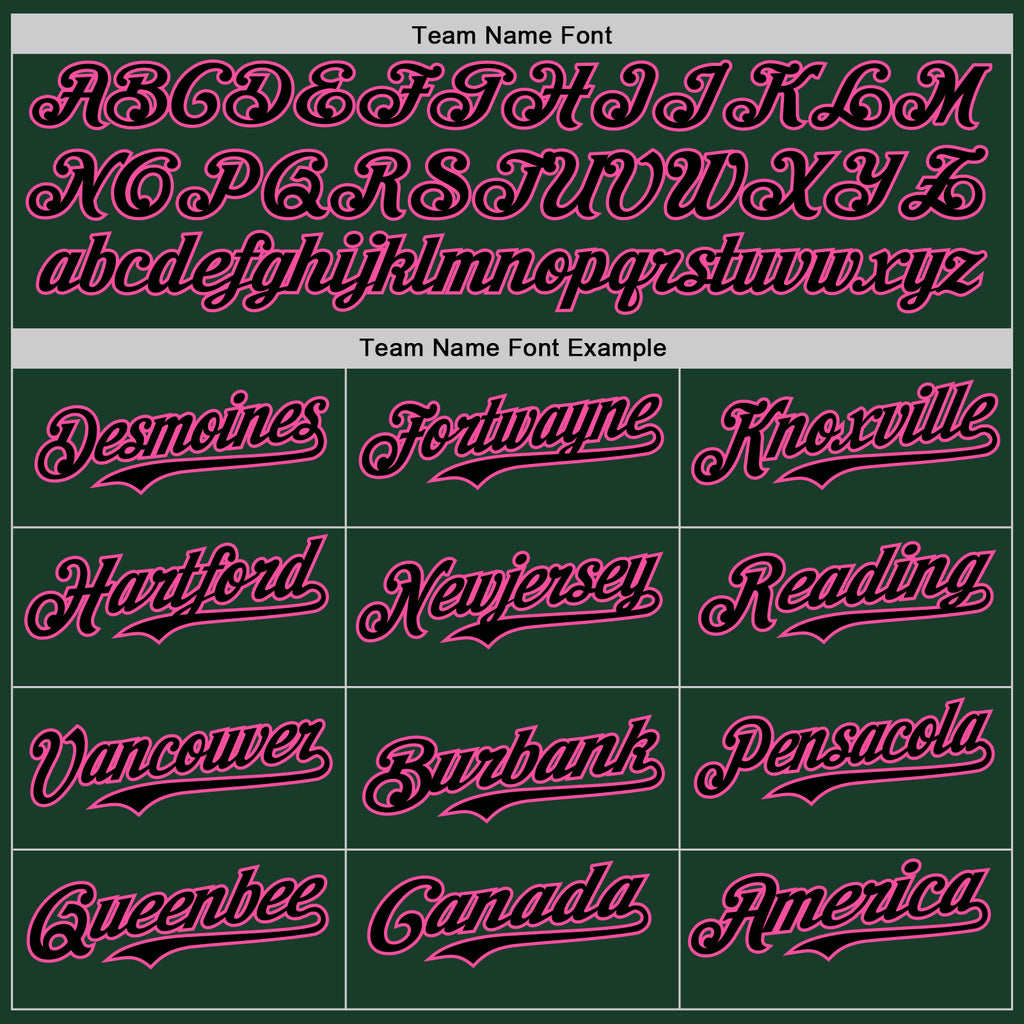 Custom Green Black-Pink Authentic Baseball Jersey