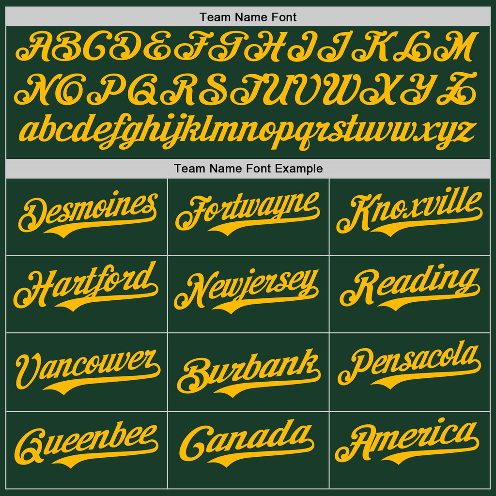 Custom Green Gold Authentic Baseball Jersey