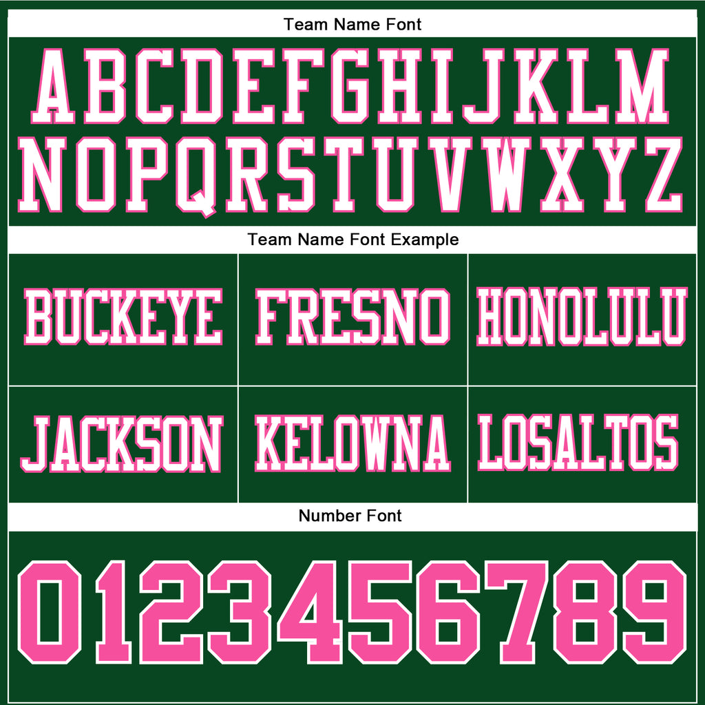 Custom Green Pink-White Authentic Football Jersey