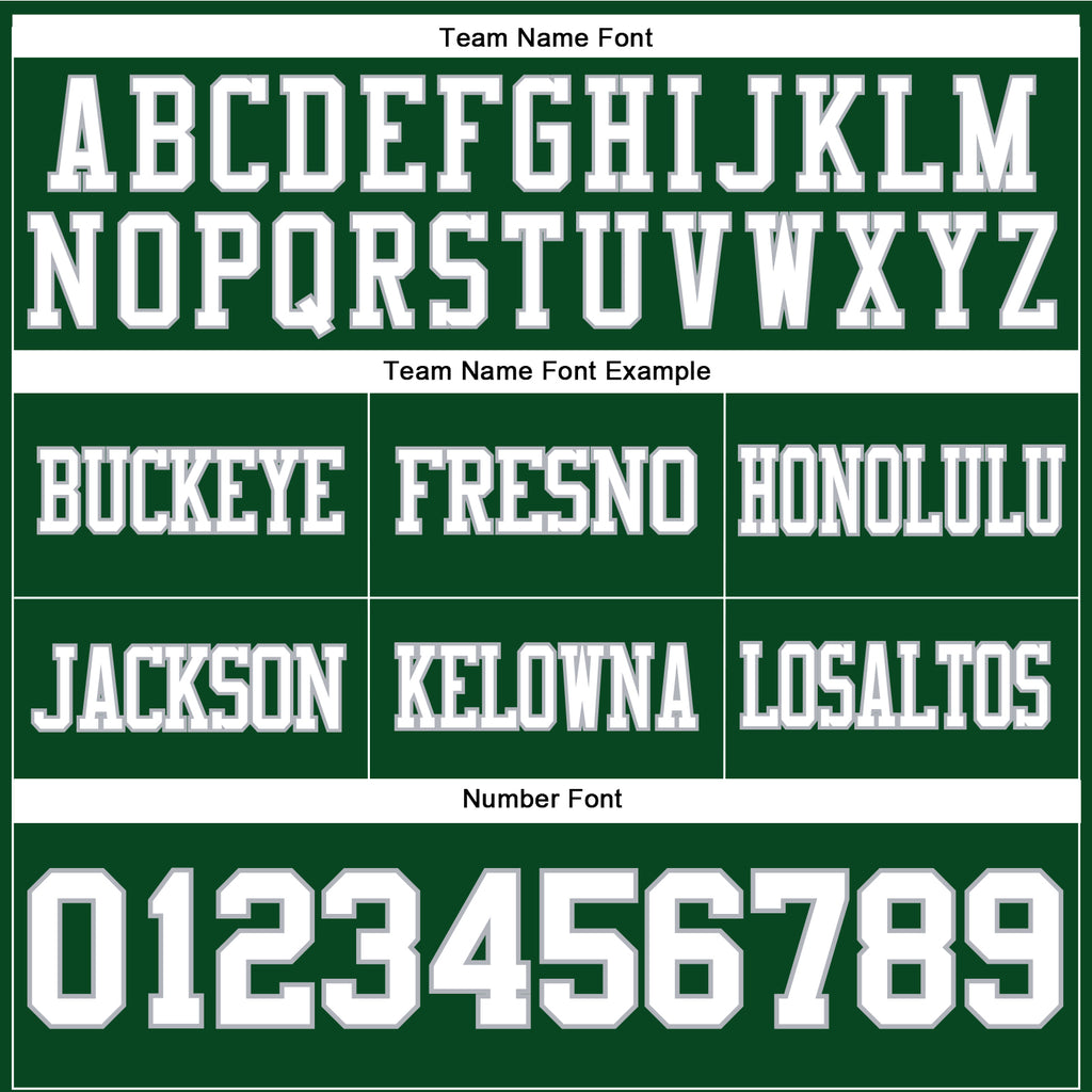 Custom Green White-Gray Authentic Football Jersey