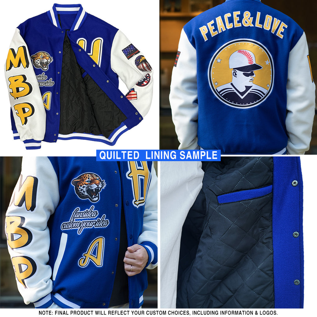 Custom Ice Blue Aqua-Navy Check Board 3D Pattern Design Bomber Full-Snap Varsity Letterman Jacket