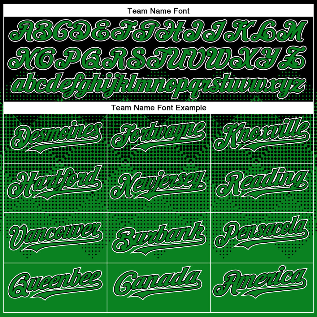 Custom Black Grass Green-White Gradient Square Shape 3D Pattern Design Bomber Full-Snap Varsity Letterman Hoodie Jacket