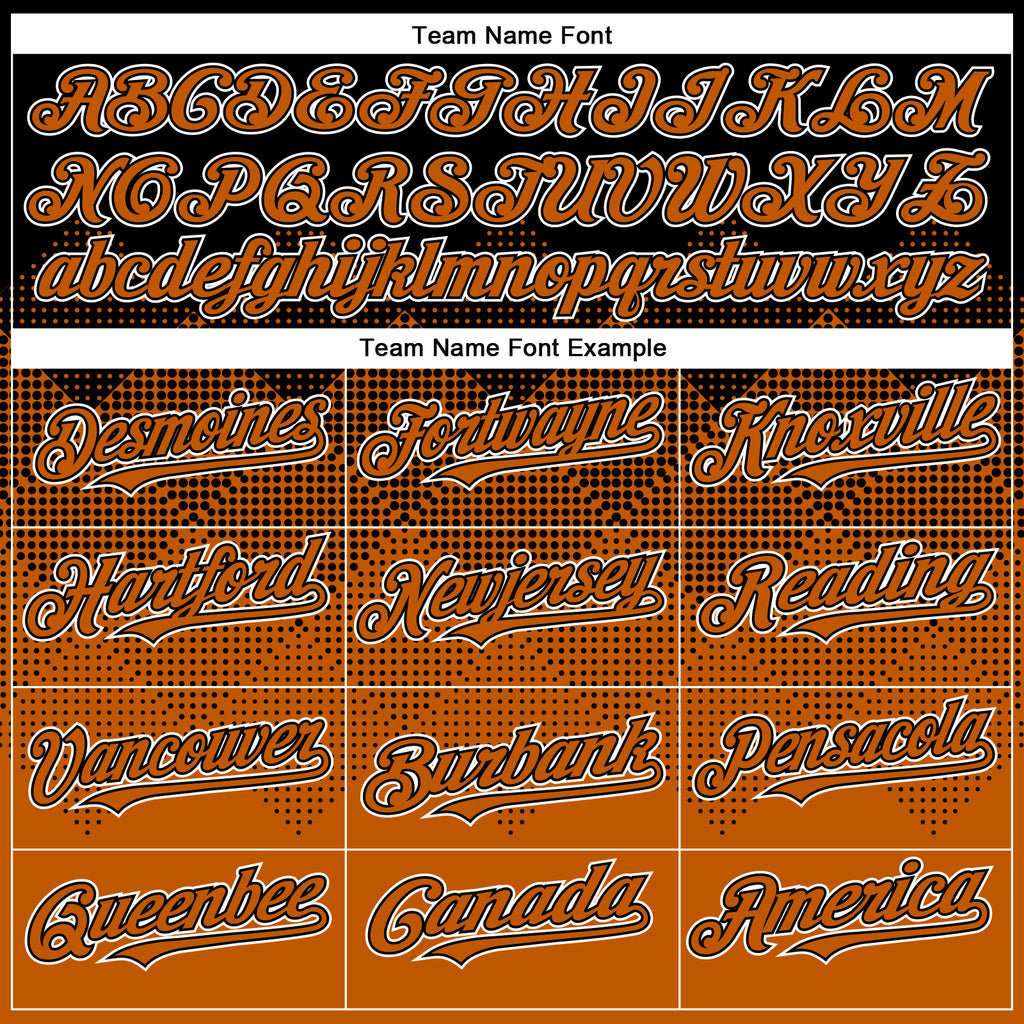 Custom Black Texas Orange-White Gradient Square Shape 3D Pattern Design Bomber Full-Snap Varsity Letterman Hoodie Jacket