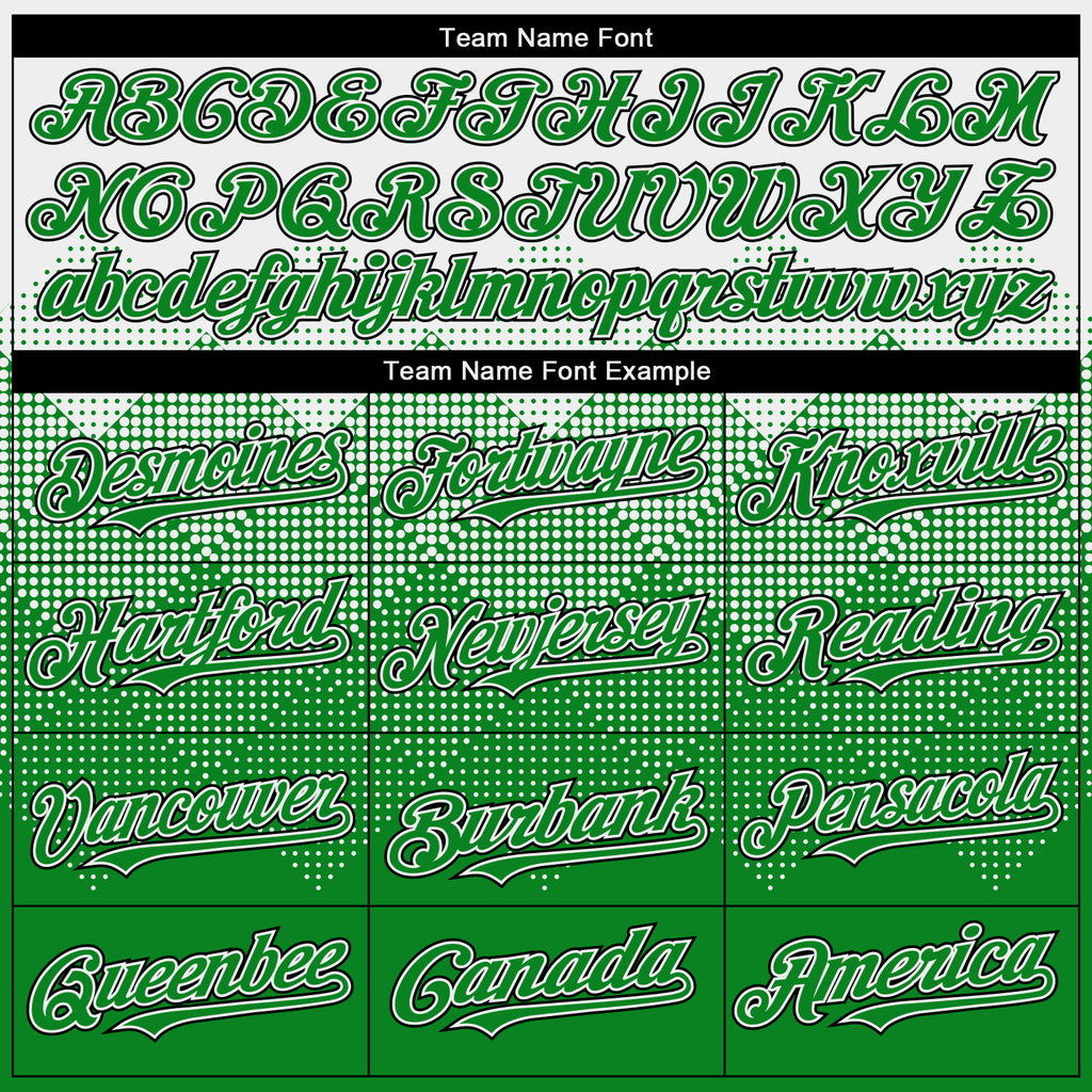 Custom White Grass Green-Black Gradient Square Shape 3D Pattern Design Bomber Full-Snap Varsity Letterman Hoodie Jacket