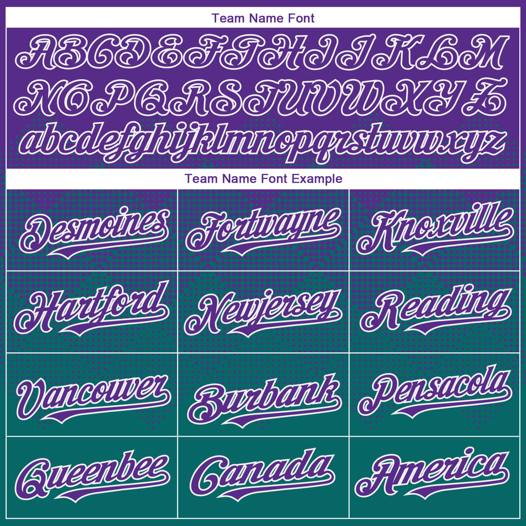 Custom Purple Teal-White Gradient Square Shape 3D Pattern Design Bomber Full-Snap Varsity Letterman Hoodie Jacket