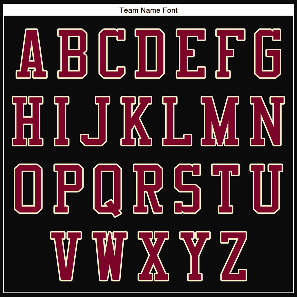 Custom Black Maroon-Cream Bomber Full-Snap Varsity Letterman Two Tone Jacket