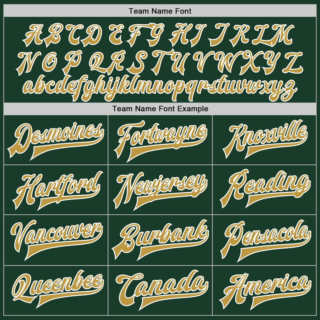 Custom Green Old Gold-White Bomber Full-Snap Varsity Letterman Two Tone Jacket