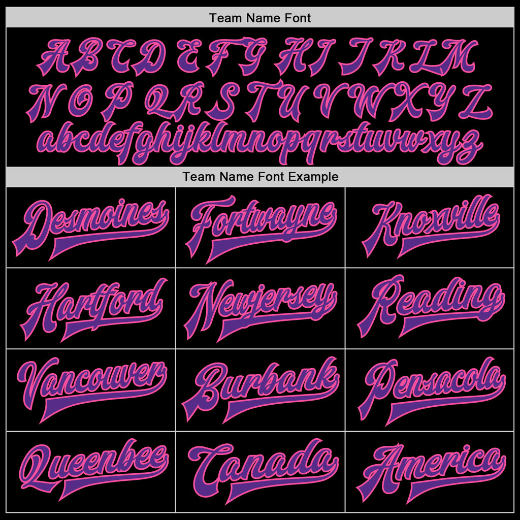 Custom Black Purple-Pink Bomber Full-Snap Varsity Letterman Jacket