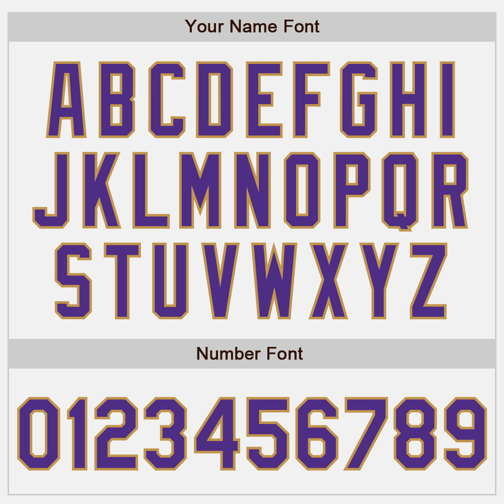 Custom White Purple-Old Gold Bomber Full-Snap Varsity Letterman Jacket
