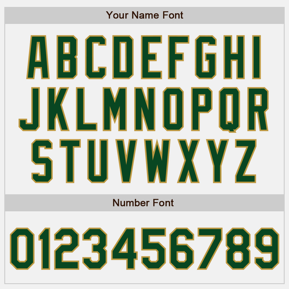 Custom White Green-Old Gold Bomber Full-Snap Varsity Letterman Jacket