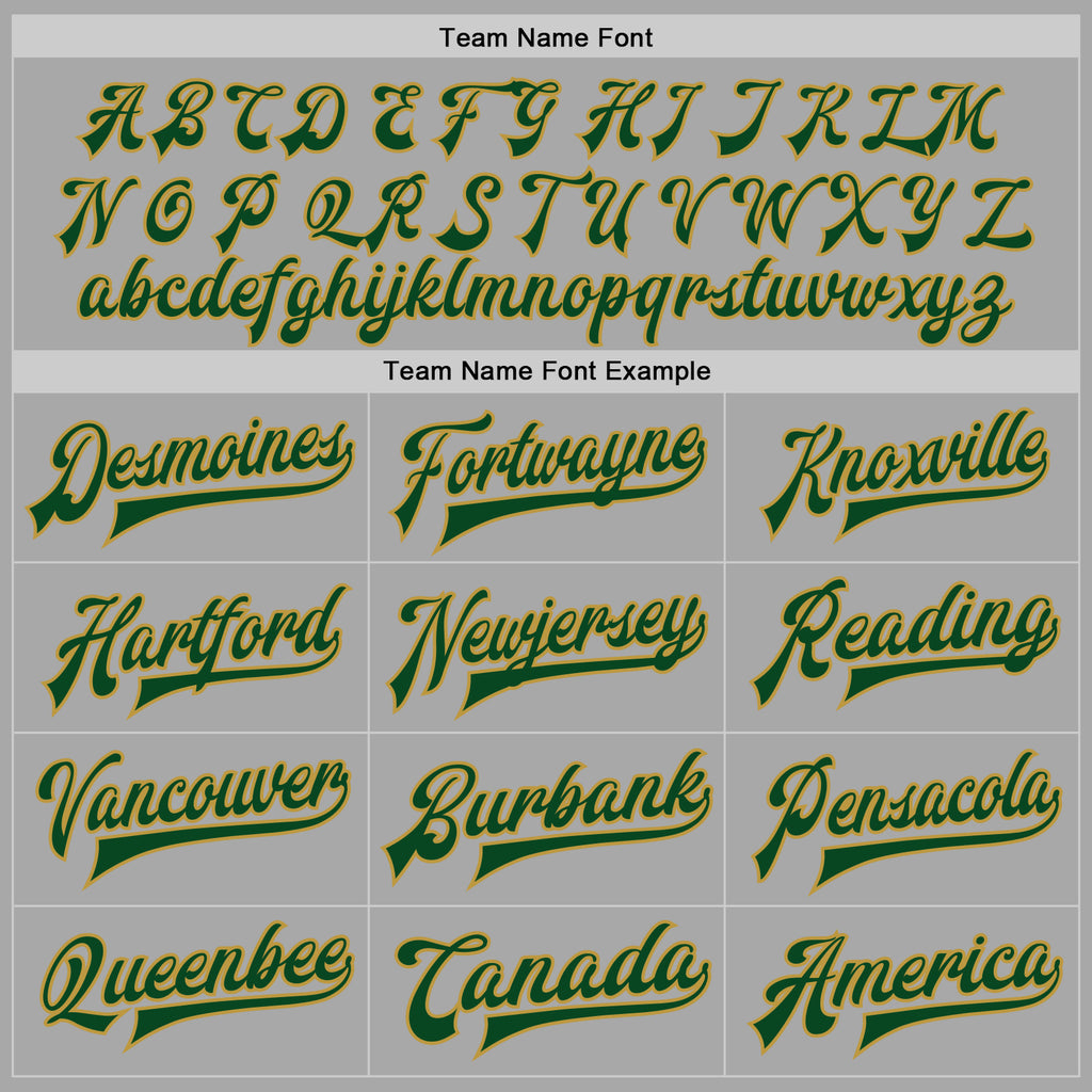 Custom Gray Green-Old Gold Bomber Full-Snap Varsity Letterman Jacket