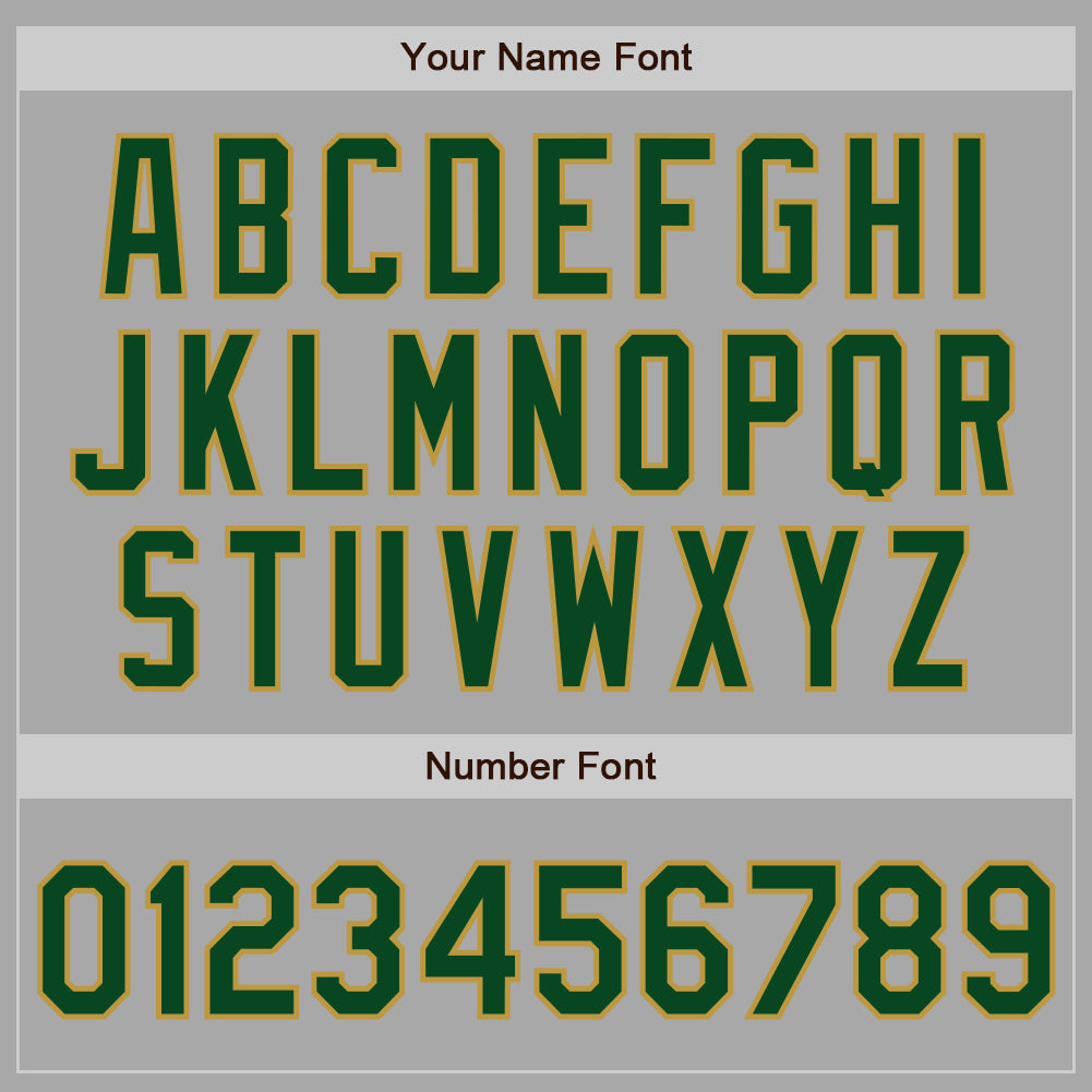 Custom Gray Green-Old Gold Bomber Full-Snap Varsity Letterman Jacket
