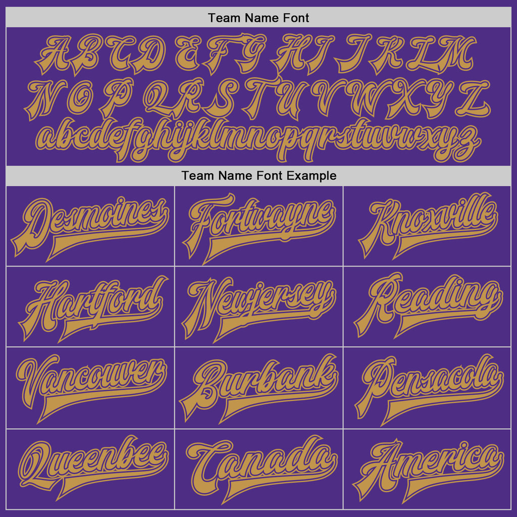 Custom Purple Old Gold Bomber Full-Snap Varsity Letterman Jacket