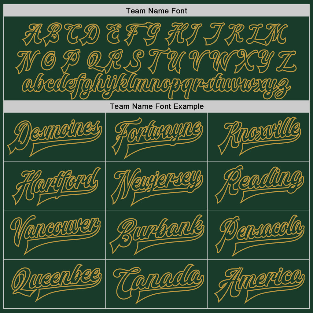 Custom Green Old Gold Bomber Full-Snap Varsity Letterman Jacket