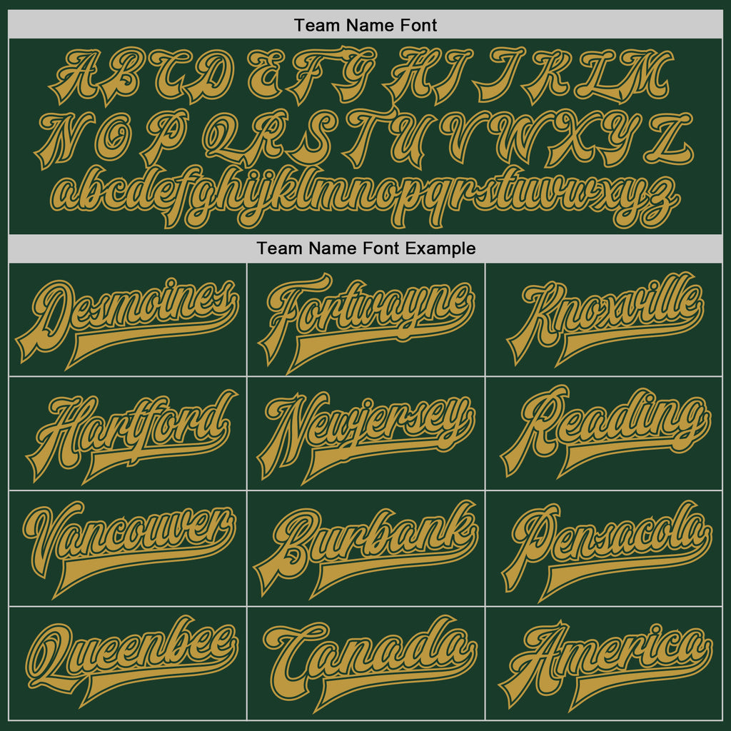 Custom Green Old Gold Bomber Full-Snap Varsity Letterman Jacket