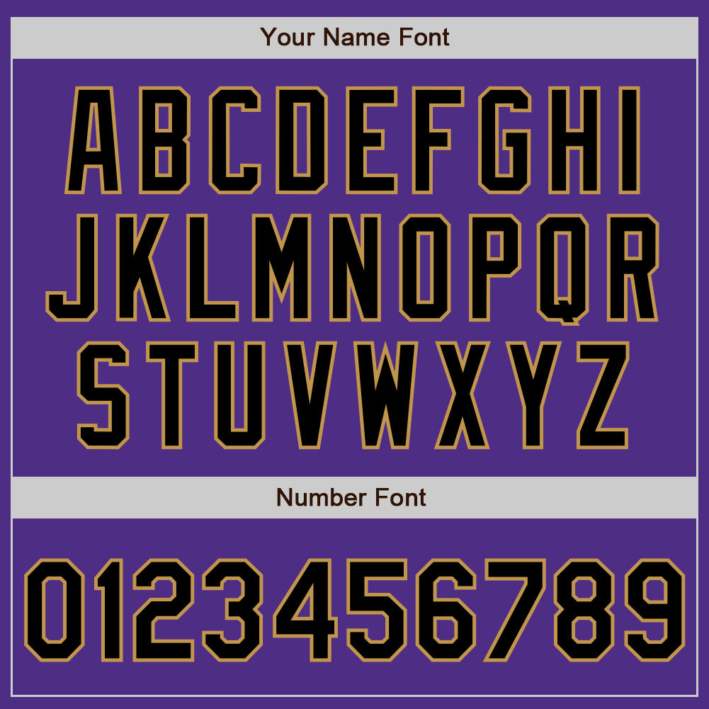 Custom Purple Black-Old Gold Bomber Varsity Letterman Two Tone Zipper Jacket