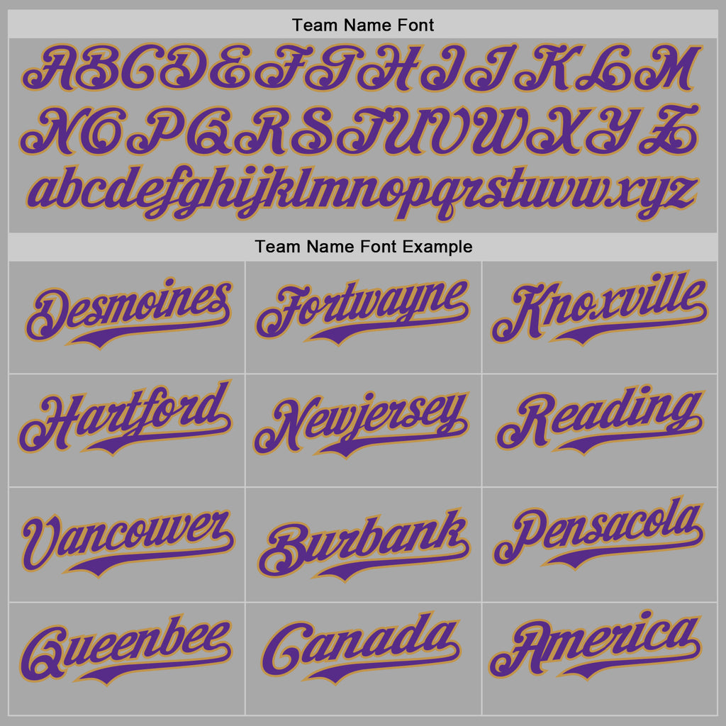 Custom Gray Purple-Old Gold Bomber Full-Snap Varsity Letterman Hoodie Jacket