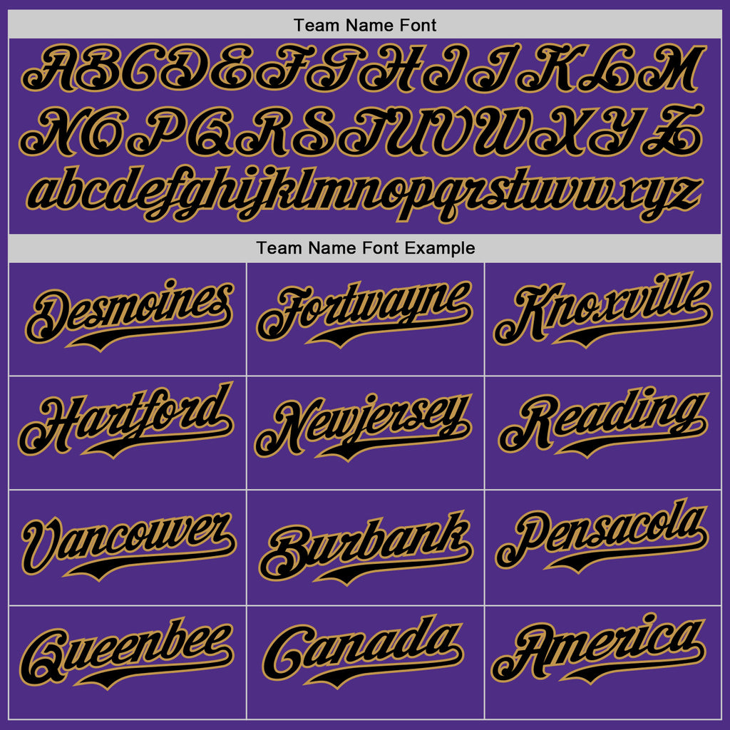 Custom Purple Black-Old Gold Bomber Full-Snap Varsity Letterman Two Tone Hoodie Jacket