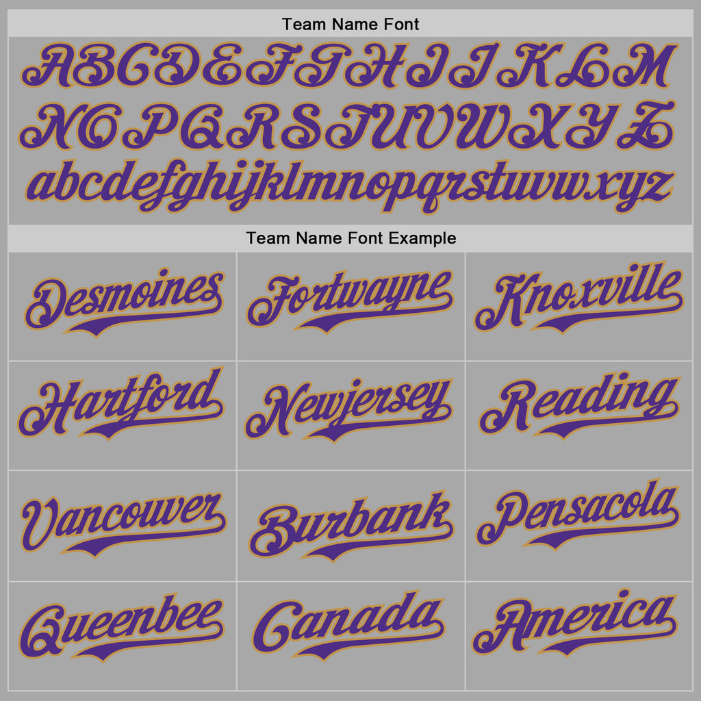 Custom Gray Purple-Old Gold Bomber Full-Snap Varsity Letterman Two Tone Hoodie Jacket