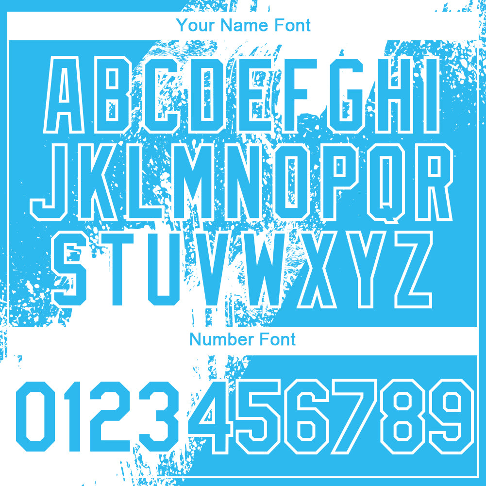 Custom Sky Blue White Black-Pink Abstract Brush Stroke 3D Pattern Design Bomber Full-Snap Varsity Letterman Hoodie Jacket