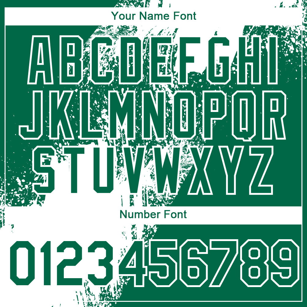 Custom Kelly Green White Abstract Brush Stroke 3D Pattern Design Bomber Full-Snap Varsity Letterman Hoodie Jacket