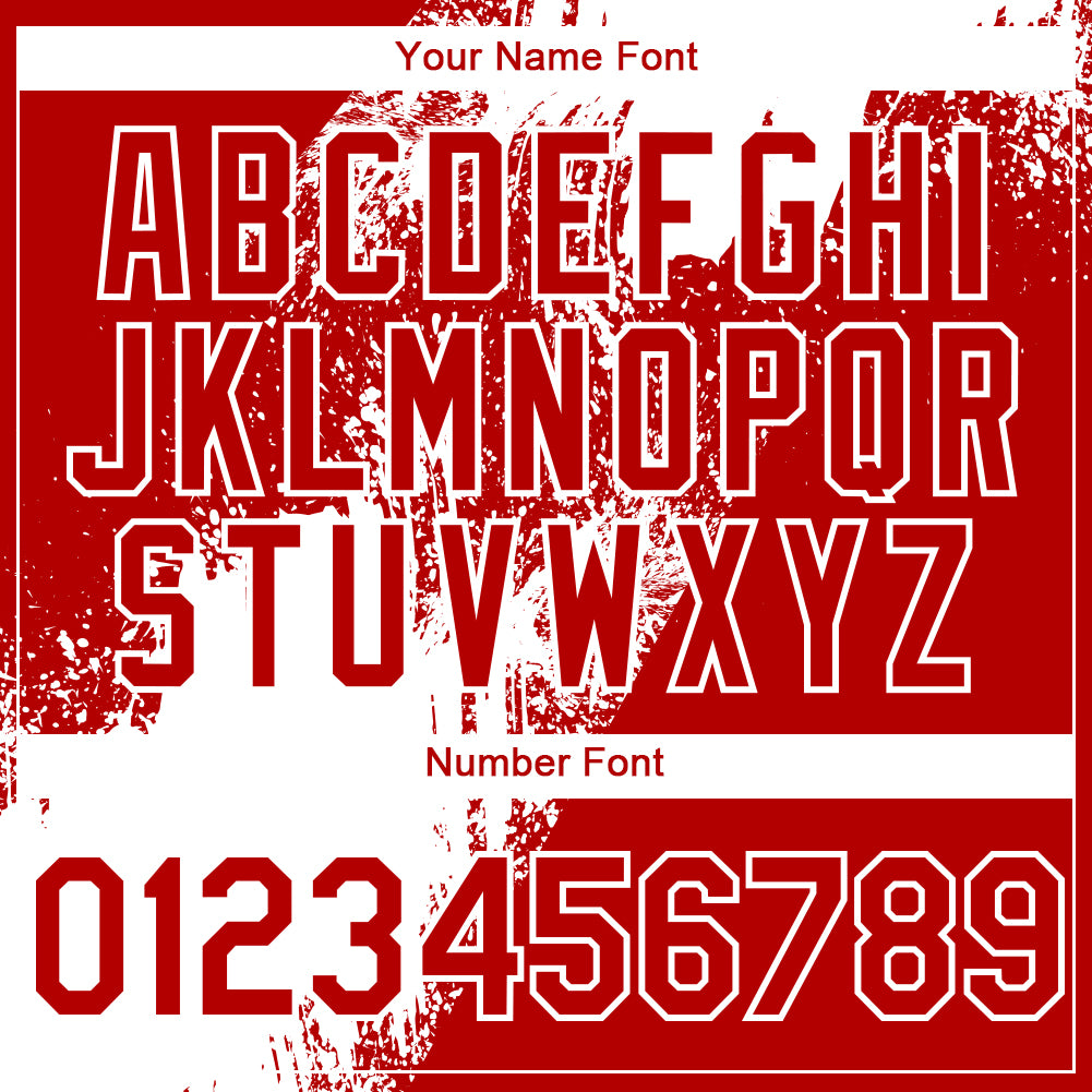 Custom Red White Abstract Brush Stroke 3D Pattern Design Bomber Full-Snap Varsity Letterman Hoodie Jacket