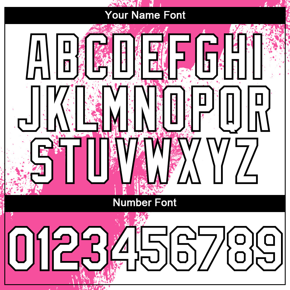 Custom White Pink-Black Abstract Brush Stroke 3D Pattern Design Bomber Full-Snap Varsity Letterman Hoodie Jacket