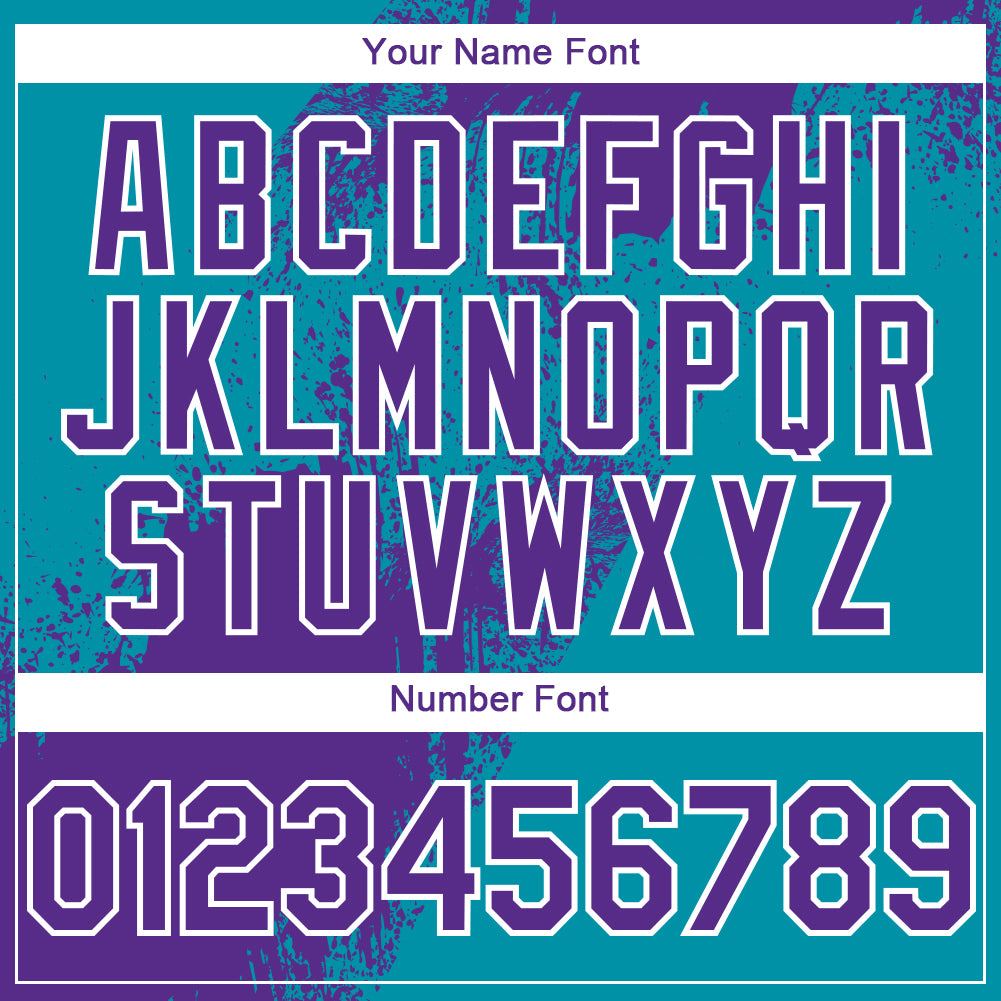 Custom Aqua Purple Black Pink-White Abstract Brush Stroke 3D Pattern Design Bomber Full-Snap Varsity Letterman Hoodie Jacket