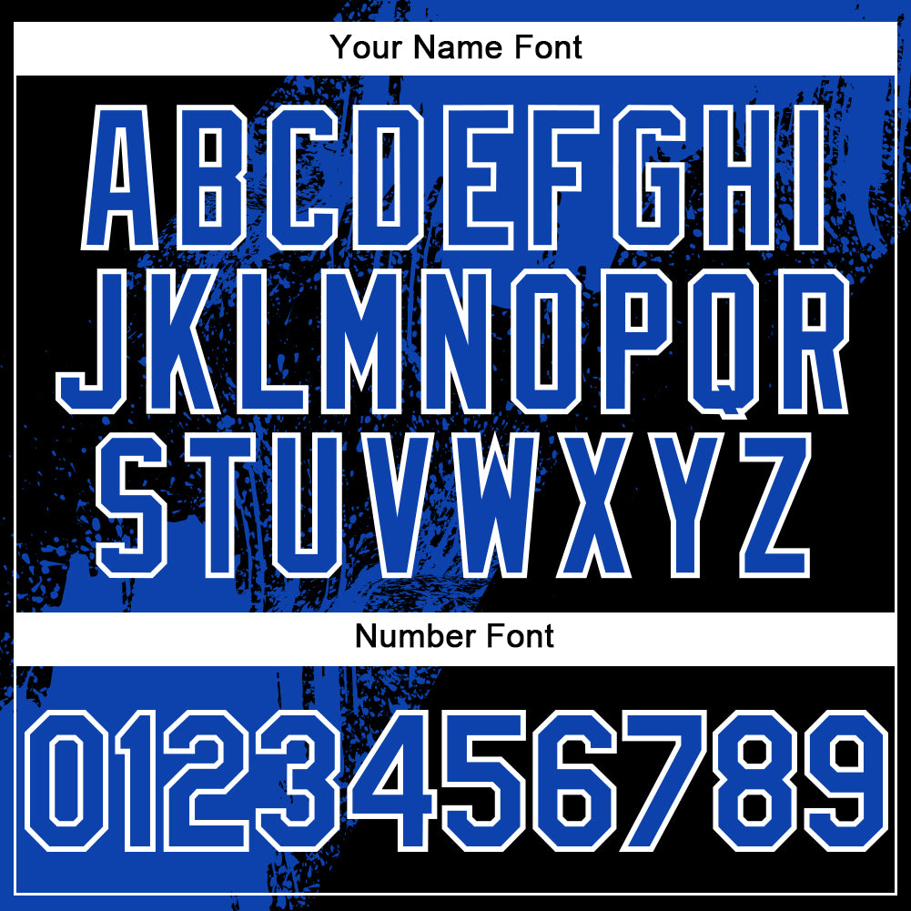 Custom Black Thunder Blue-White Abstract Brush Stroke 3D Pattern Design Bomber Full-Snap Varsity Letterman Hoodie Jacket