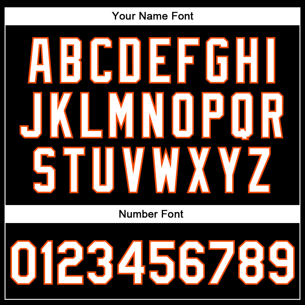 Custom Black White-Orange Bomber Full-Snap Varsity Faux Leather Letterman Jacket