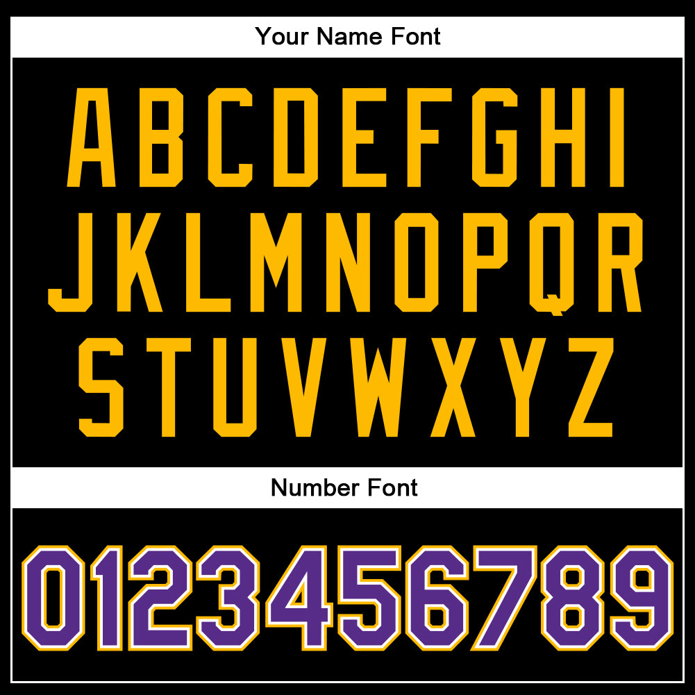 Custom Black Purple-Gold Bomber Full-Snap Varsity Faux Leather Letterman Jacket