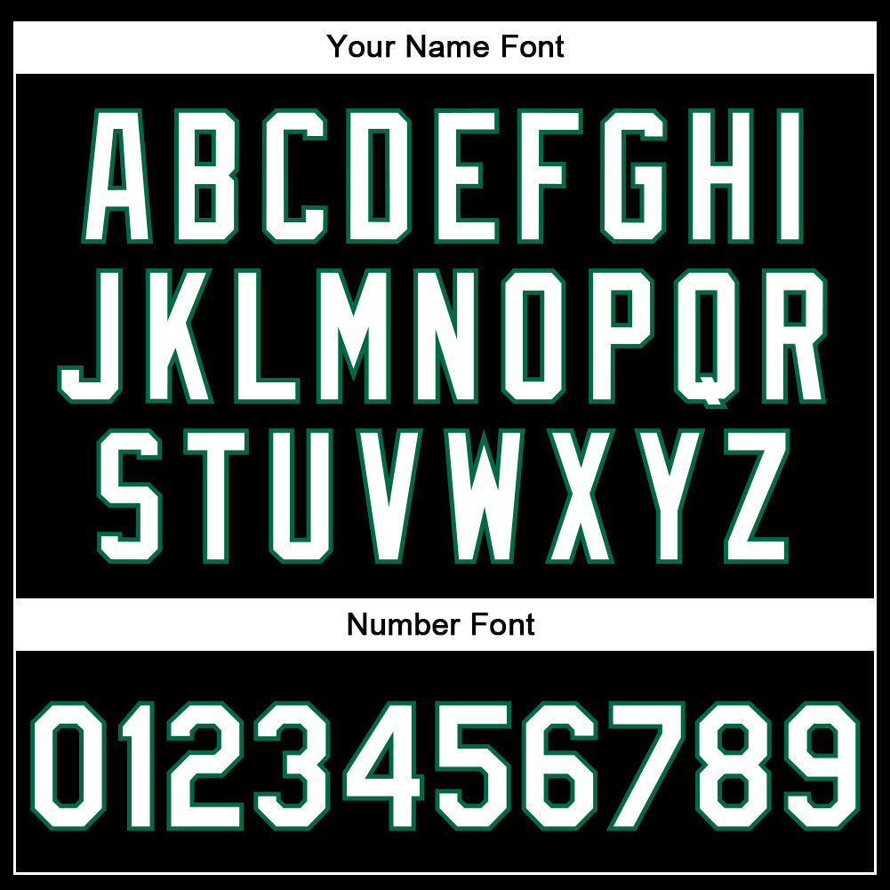 Custom Black White-Kelly Green Bomber Full-Snap Varsity Faux Leather Letterman Jacket