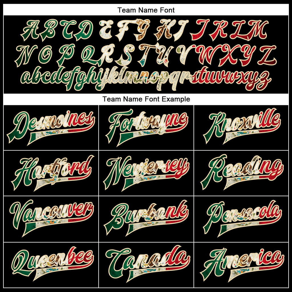 Custom Black Vintage Mexican Flag-Cream Bomber Full-Snap Varsity Faux Leather Letterman Jacket