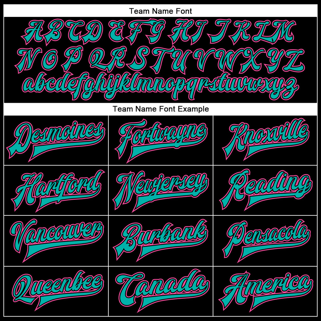 Custom Black Pink-Aqua Bomber Full-Snap Varsity Faux Leather Letterman Jacket