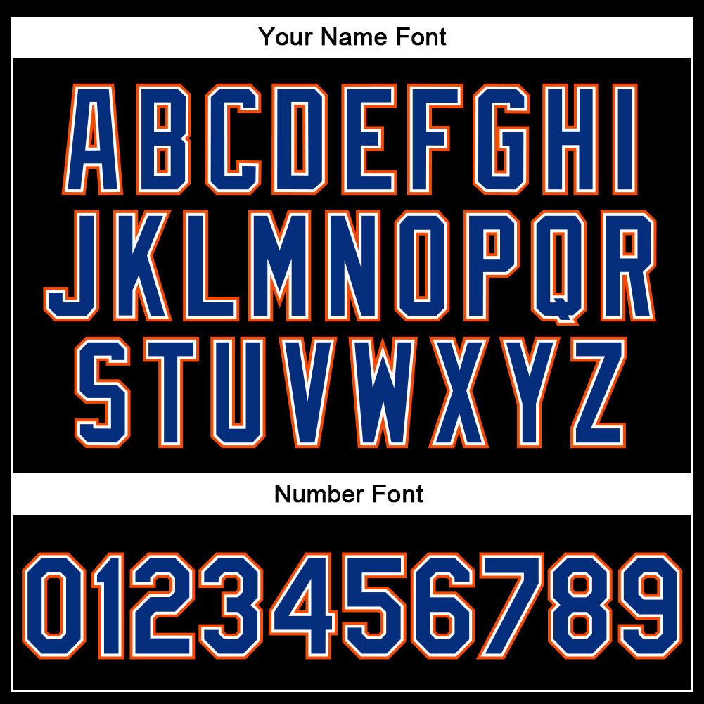 Custom Black Royal-Orange Bomber Full-Snap Varsity Faux Leather Letterman Jacket