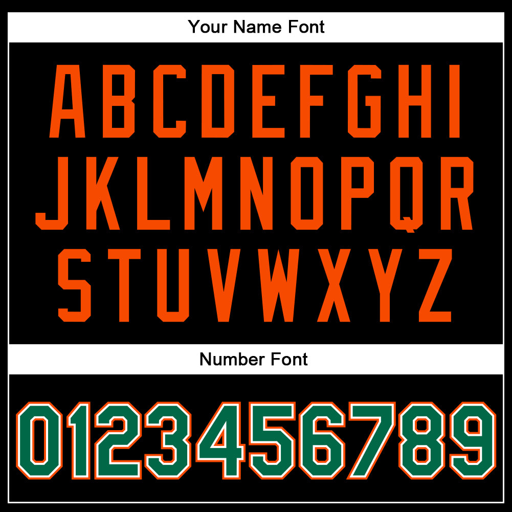 Custom Black Kelly Green-Orange Bomber Full-Snap Varsity Faux Leather Letterman Jacket