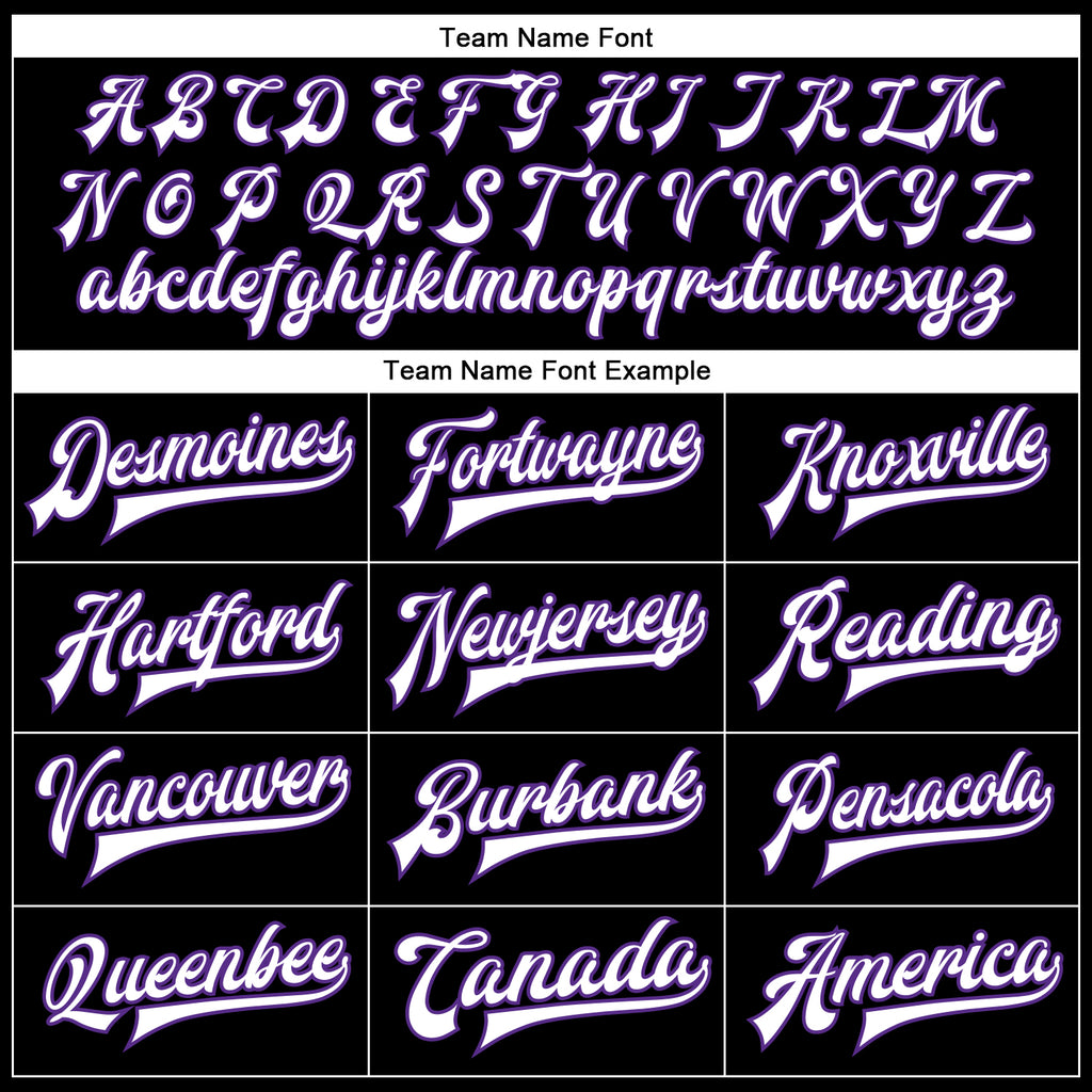 Custom Black White-Purple Bomber Full-Snap Varsity Faux Leather Letterman Jacket