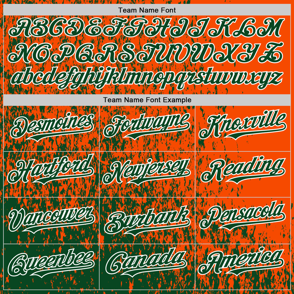 Custom Orange Green-White Abstract Fragment Art 3D Pattern Design Bomber Full-Snap Varsity Letterman Hoodie Jacket