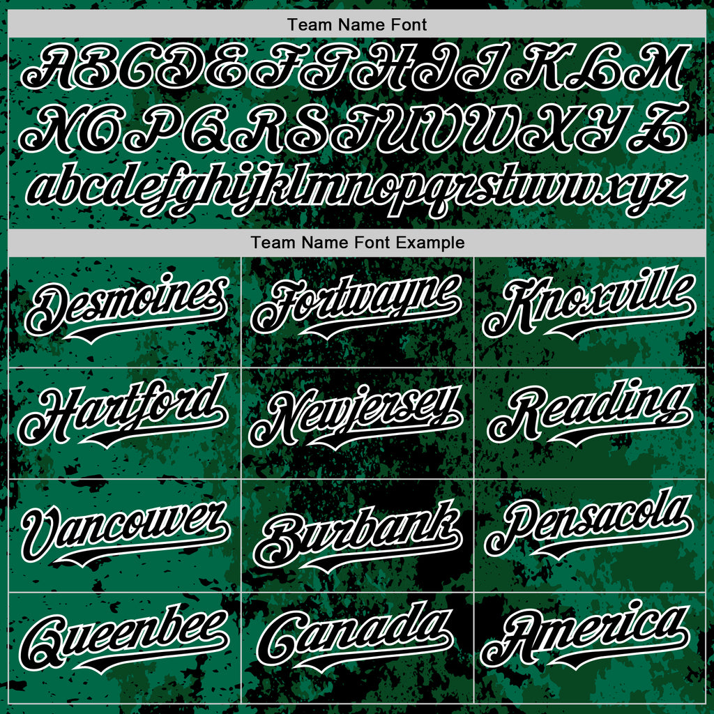 Custom Green Black-White 3D Pattern Design Bomber Full-Snap Varsity Letterman Hoodie Jacket