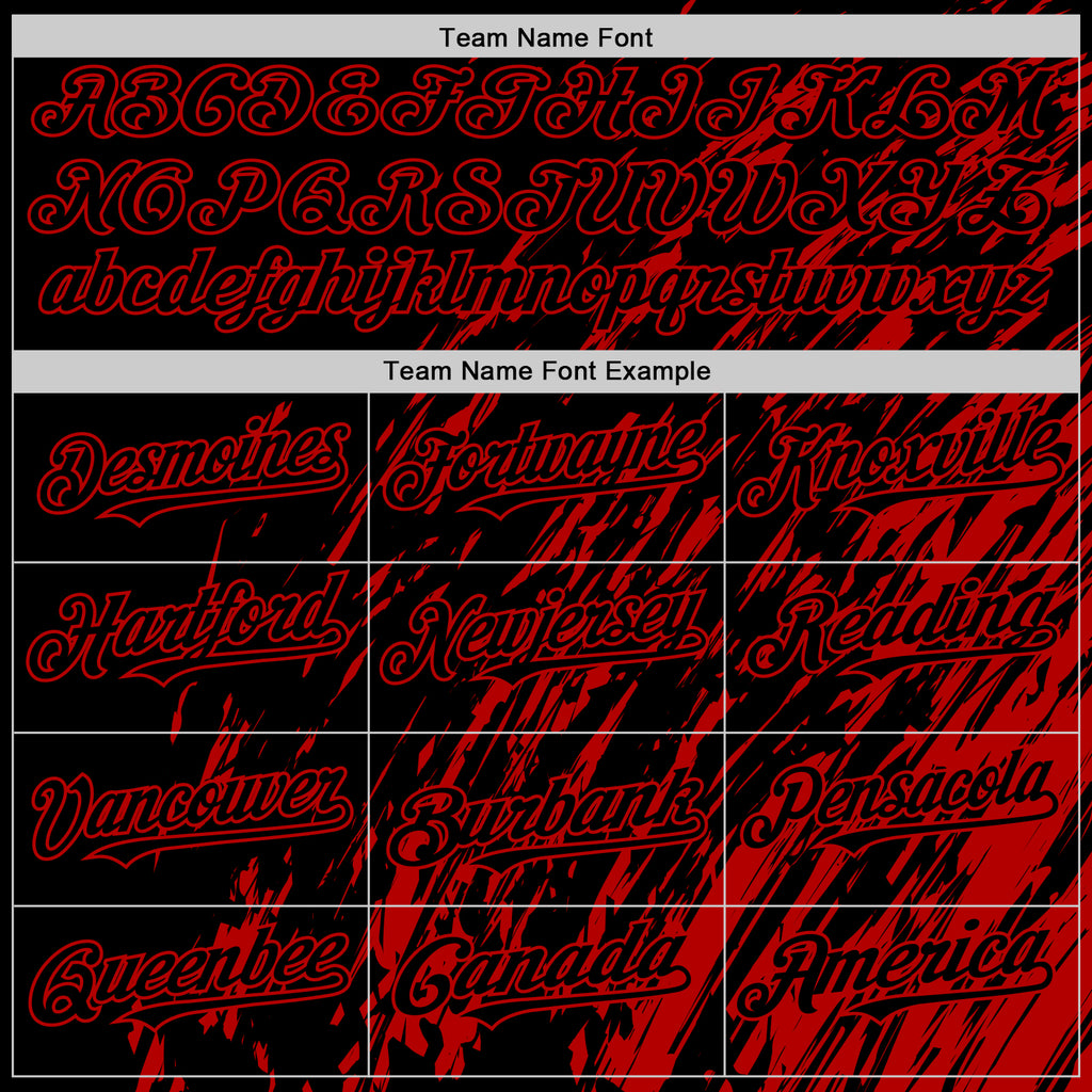 Custom Black Black-Red 3D Pattern Design Bomber Full-Snap Varsity Letterman Hoodie Jacket