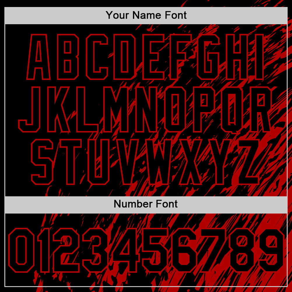 Custom Black Black-Red 3D Pattern Design Bomber Full-Snap Varsity Letterman Hoodie Jacket